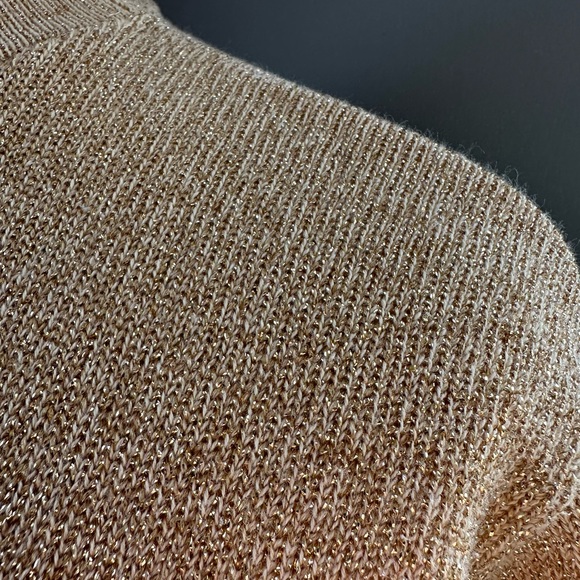 Gold Knit Crew Neck Sweater - Picture 4 of 7